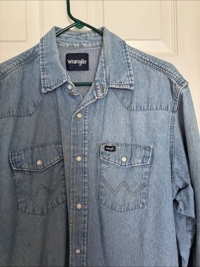 Wrangler Light Blue Denim Western Shirt Jacket